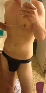 full body black thong