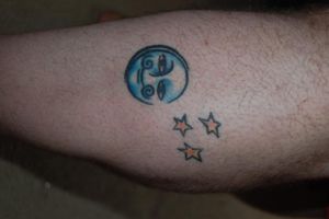 Moon and 3 stars