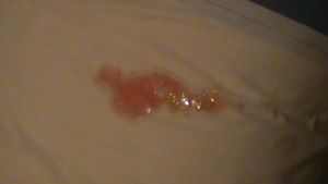 My ex came inside me, i then roughed up my hole with a dry hardened toothbrush, and then after a few hours of letting it marinate inside me, i pushed out this big cummy blood infused mess.  Fucking horny.. especially as my ex has just tested hiv+!!