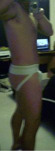Side View, White Jockstrap, Shirtless