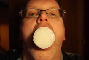 Me eating my own frozen cum