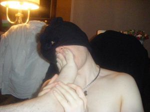 Licking foot