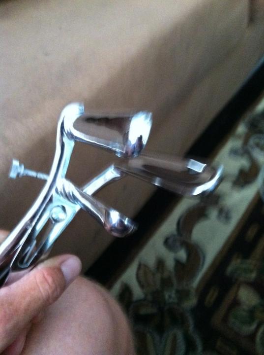Anal speculum with a load in my hole