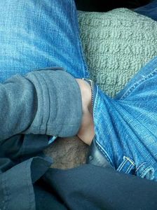 Rubbing my hole while driving on the highway.
