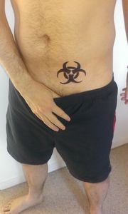 Temporary biohazard tattoo