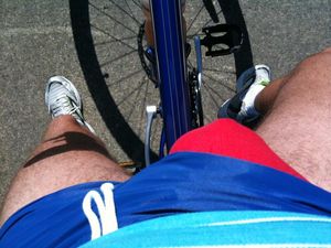 croch exposed on bike