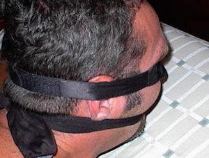 gagged and blindfolded