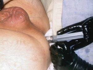 injecting lube before the fist goes into me!