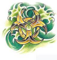 green and yellow biohazard