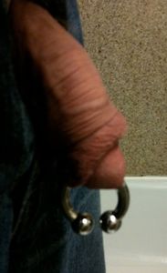 My PA in a hotel bathroom. (Sorry about the bad lighting)...