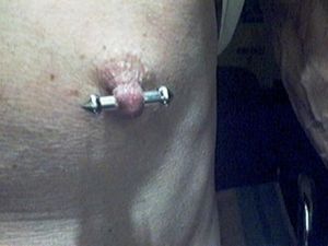 left nipple bar