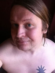 my face with some cum on