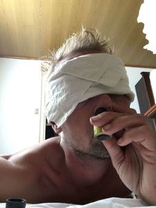 Blinded selfie with poppers...