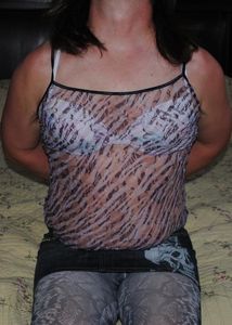 tied behind back