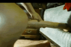 Dildo stretches stomach