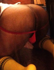 Red jock, yellow socks. Oink!