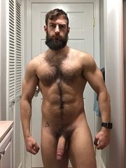 Great looking guy with a nice hard cock ard thick beard