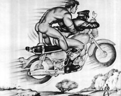 Nice impalement on motorbike