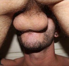first his balls slap your face .. THEN his balls slap your ass!  :->