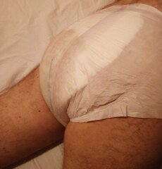 diapered on bed