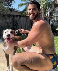 he's gonna hose me down when he's done with his dog ..
