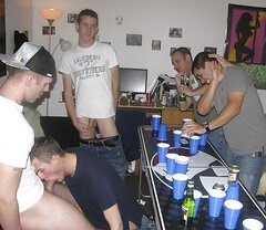 they were playing beer pong .. and one thing led to another ..