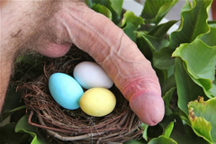 sausage and Easter eggs